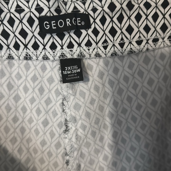 George 2X -18w-20W Black and White Diamond Pattern - Picture 2 of 2